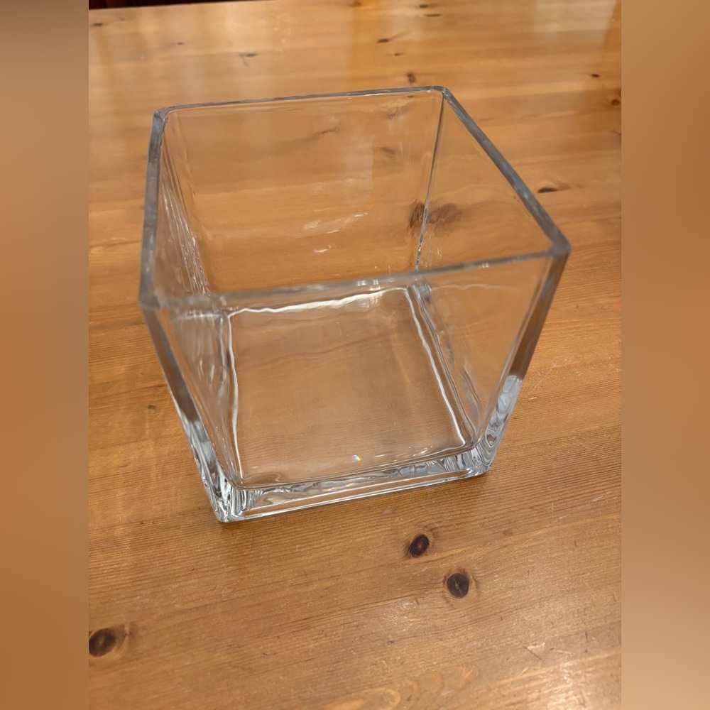 Clear Square Glass Vase